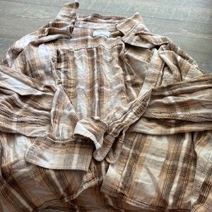 Old navy flannel, brown and white